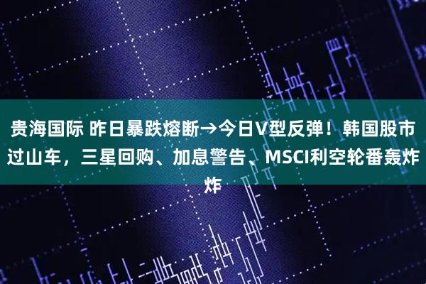 贵海国际 昨日暴跌熔断→今日V型反弹！韩国股市过山车，三星回购、加息警告、MSCI利空轮番轰炸